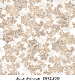 seamless classic gold paisley pattern. can be used for fabric and textile design