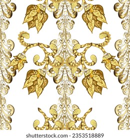 seamless classic golden pattern. vector traditional orient ornament. Golden pattern on colors with golden elements.