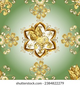 seamless classic golden pattern. vector traditional orient ornament. Golden pattern on colors with golden elements.