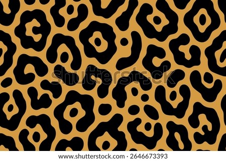 Seamless Classic Jaguarprint with soft brown centers and large black spots on tan field.