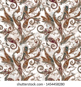 seamless classic paisley pattern on vector