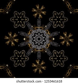 Seamless classic vector black and golden pattern. Classic vintage background. Traditional orient ornament.