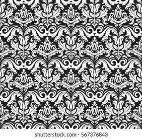 Seamless classic vector black and white pattern. Traditional orient ornament. Classic vintage background.