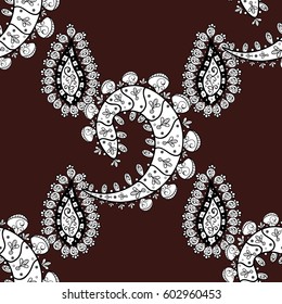 Seamless classic vector brown and white pattern. Traditional orient ornament. Classic vintage background.