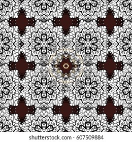 Seamless classic vector brown and white pattern. Traditional orient ornament. Classic vintage background.