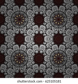 Seamless classic vector brown and white pattern. Traditional orient ornament. Classic vintage background.