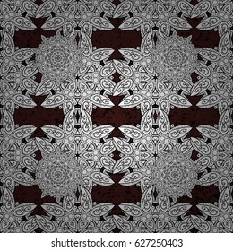 Seamless classic vector brown and white pattern. Traditional orient ornament.  
