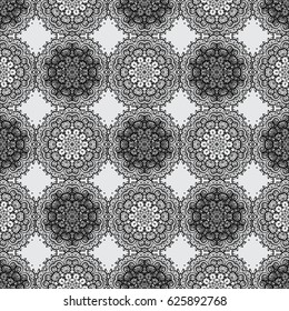 Seamless classic vector dim pattern. Seamless pattern on gray background with dim elements. Traditional orient ornament. Classic vintage background.