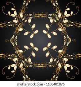 Seamless classic vector gray, black and brown and golden pattern. Traditional orient ornament. Classic vintage background.