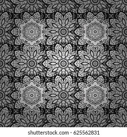Seamless classic vector gray and dark pattern. Traditional orient ornament. Classic vintage background.