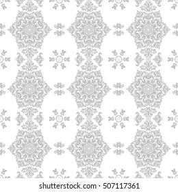 Seamless classic vector light silver pattern. Traditional orient ornament