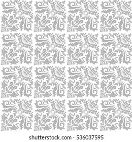 Seamless classic vector light silver pattern. Traditional orient ornament. Classic vintage background