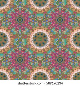 Seamless classic vector multicolored pattern. Traditional orient ornament on a neutral background.