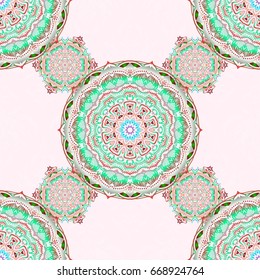 Seamless classic vector pattern. Traditional orient ornament. Classic vintage ornament in orange and red colors.