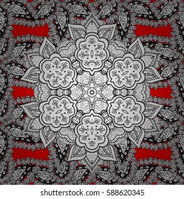 Seamless classic vector red and white pattern. Traditional orient ornament. Classic vintage background.