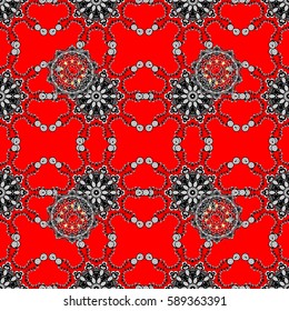 Seamless classic vector red and white pattern. Traditional orient ornament. Classic vintage background.