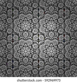 Seamless classic vector white pattern. Traditional orient ornament. Classic vintage background. Seamless pattern with white doodles elements. Vector illustration.