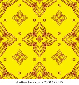 Nahtloses klassisches gelbes Damast-Muster, Kunstdruck-Ornament, entworfen für Teppiche, Türmatten, Tapeten, Umhüllungspapiere, Stoffe und Kleidung.