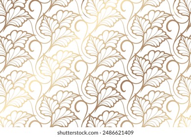 Seamless classical floral pattern. Elegant gold Pattern design