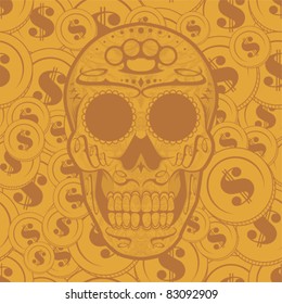 Seamless Classical Skull Vector Background