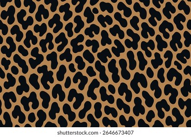 Seamless Close-packed black Bobcat spots on beige background, ideal for fashion or wrapping.