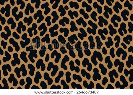 Seamless Close-packed black Bobcat spots on beige background, ideal for fashion or wrapping.