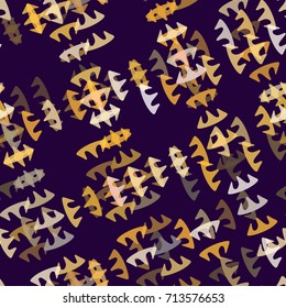 Seamless Cloth, Textile, Wrapping Paper, Ad Background. Seamless Fashion Pattern. Texture with Dark Violet Background. Cool Style Ornament. Decorative Fabric Pattern