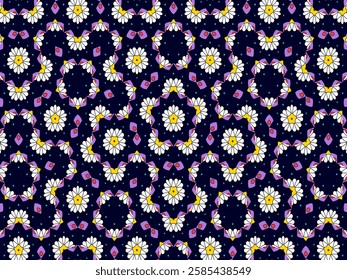 Seamless Cloth Wallpaper Fabric Texture Shape Perspective Visual Template Luxury Decoration Interior Endless Art Background Tile Digital Fashion Geometric Design Graphic Textile Symmetric Pattern.