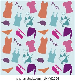 Seamless clothes background. Fashion colors