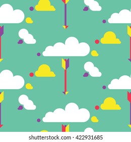 Seamless Cloud and Arrow Pattern Icon Vector