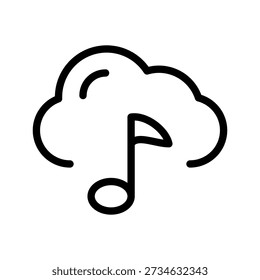 Seamless Cloud Music Icon Library for Online Audio Streaming and Digital Sound Storage Design