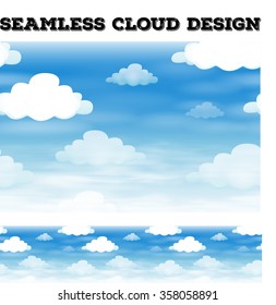 Seamless cloud on blue sky illustration