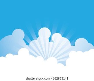 Seamless cloud on blue sky illustration