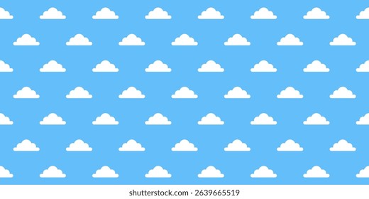 Seamless cloud pattern. Blue sky background.