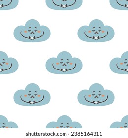 Seamless cloud pattern showing a heart, flirting with the sun , overcast 