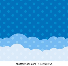 Seamless Cloud Polka Dot Background. Vector Illustration.