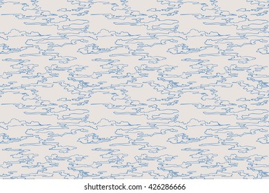 Seamless clouds pattern. Vector Illustration