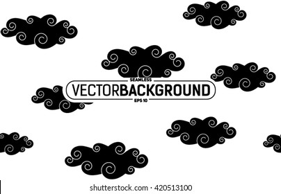Seamless clouds sky Black storm background