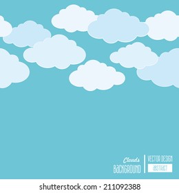 Seamless clouds and sky design background vector illustration