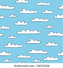 Seamless cloudy background. Vector illustration