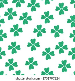 Seamless clover background. Green, happy clover that brings good luck.