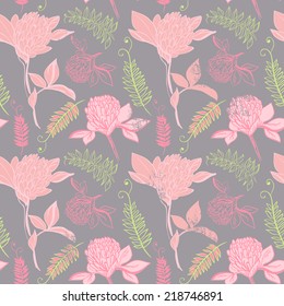 Seamless clover background for textiles, interior design, for book design.