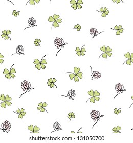 Seamless clover background. Vector, EPS8