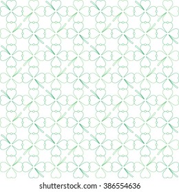 Seamless clover leaves background for St. Patrick's Day, vector eps 10