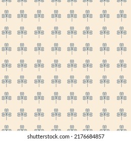 Seamless clover pattern. Seamless blue shamrock leaf vector for a print of clothing, tableware or home textiles.