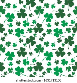 Seamless clover pattern. decoration for St. Patrick's Day. Pattern for postcards, wrapping paper, letters, fabric.