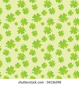 Seamless clover pattern on colored background