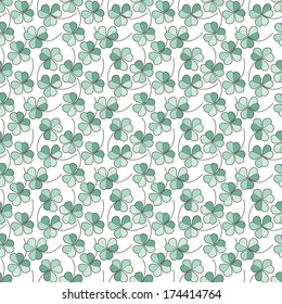 Seamless clover pattern, vector background for St. Patrick's Day