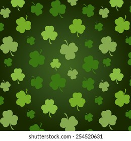 seamless clover pattern, vector background for St. Patrick's Day
