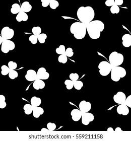 Seamless clover pattern, vector background for St. Patrick's Day. Vector illustration